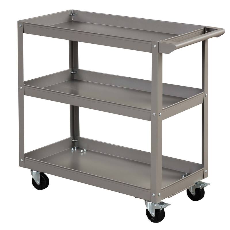Costway 3-Tier Metal Utility Cart 400 lbs Storage Service Trolley Tool - See Details