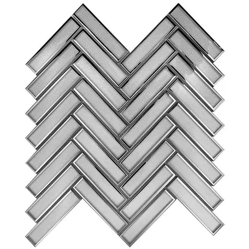 Mirari 12x12 in. Glossy Glass Herringbone Mosaic Wall Tile (4.59 sq ft/case, 5-Pack)