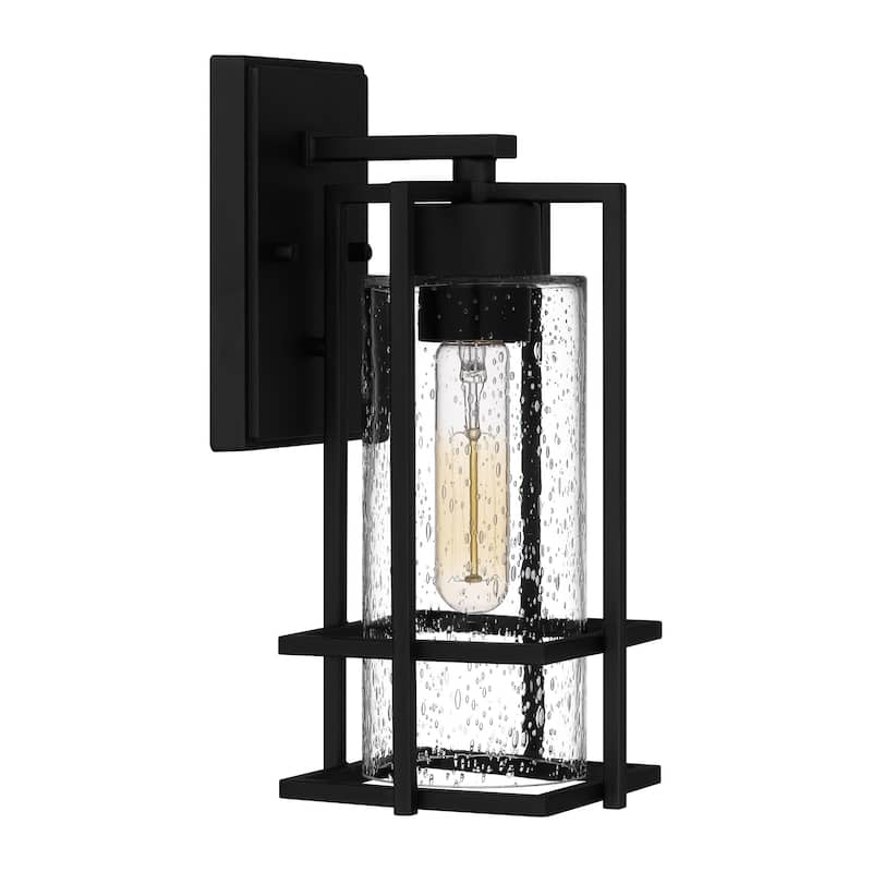 Damien 1-Light Earth Black Outdoor Wall Lantern