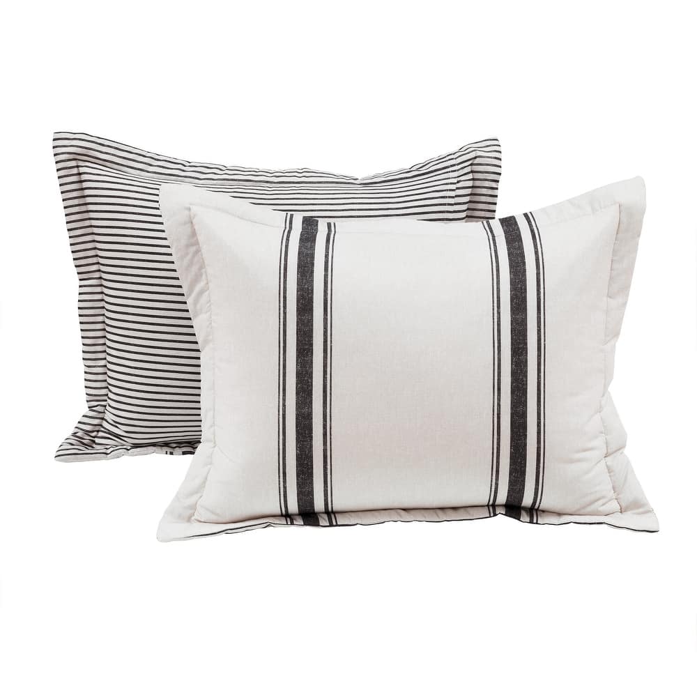 Lush Decor Farmhouse Stripe 3-piece Comforter Set