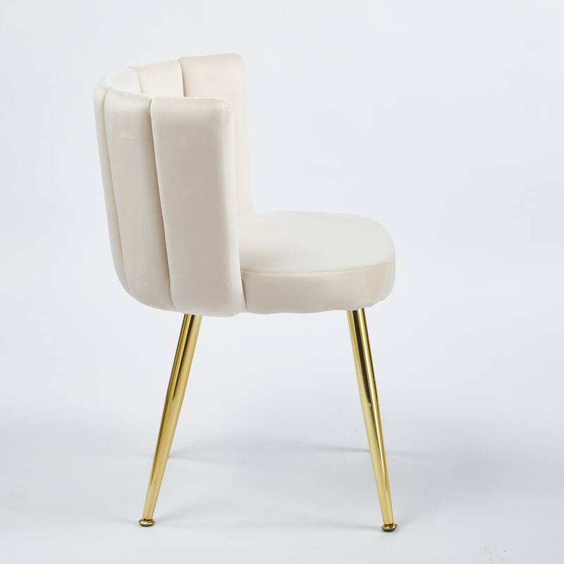 Modern Dining Chair(Set Of 2 ) With Iron Tube Legs, Velvet And Comfortable Backrest, Suitable For Dining Room Living Room