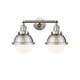 preview thumbnail 7 of 19, Innovations Lighting Hampden 2 Light 18" Bath Vanity Light Matte White/Brushed Satin Nickel