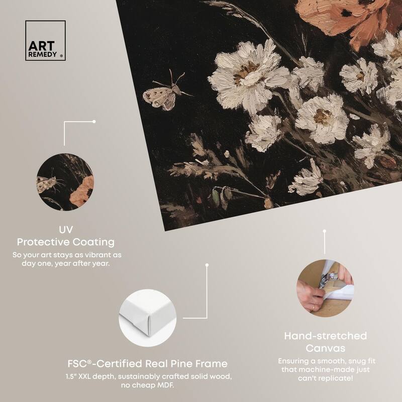 Poppy and Moth II Canvas by Art Remedy, Gallery Wrapped