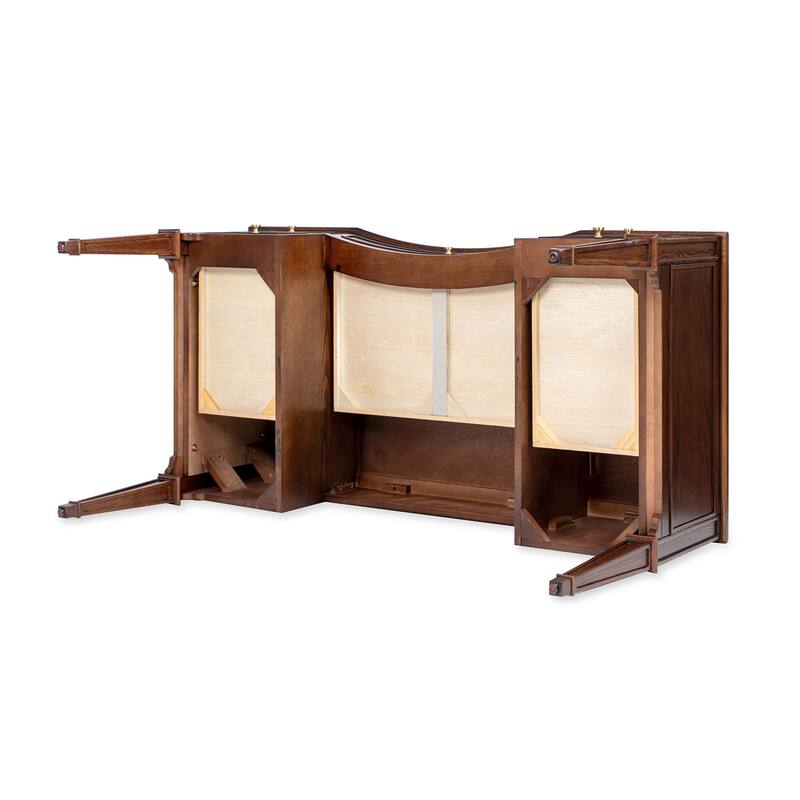 Dauphin 55" Solid Wood 5-Drawer Gold Accent Executive Desk