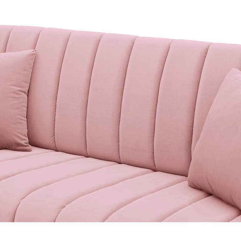 Sofa Pull Out Bed Included 2 Pillows Velvet Sofa for Small Spaces Teal