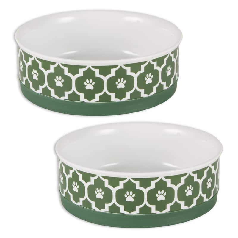 Bone Dry Lattice Pet Bowl (Set of 2)