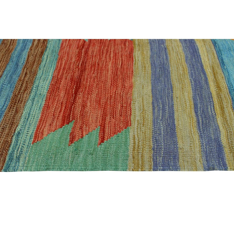 Flatweave Zuleika Red/Ivory Rug - 5'8" x 8'3"