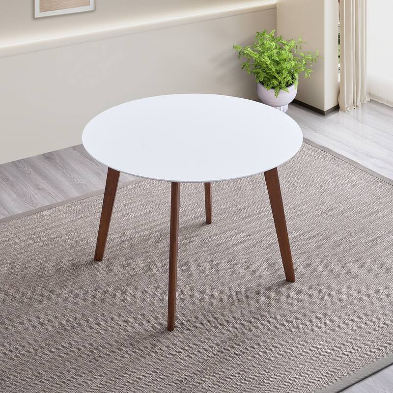 GDFStudio - Carlton Modern 39.4" Oval Dining Table with Solid Rubberwood Legs