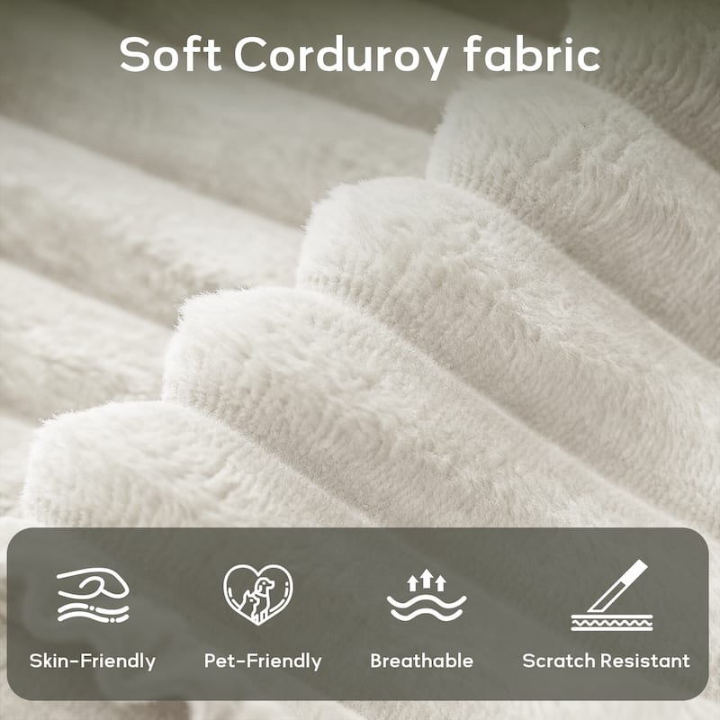 13 PC Modular Corduroy Sectional With Ottoman