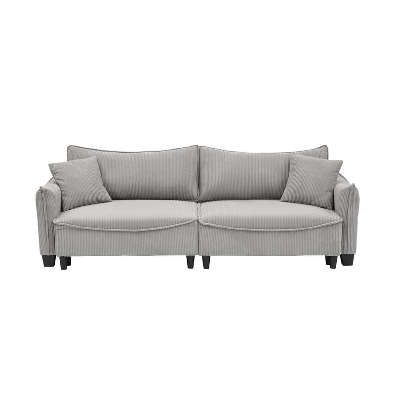 154.32" Corduroy Three-Seater Upholstered Sofa Bed