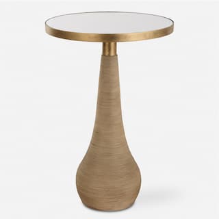 Round Top End Accent Table - 24" - Antique Brass Finished