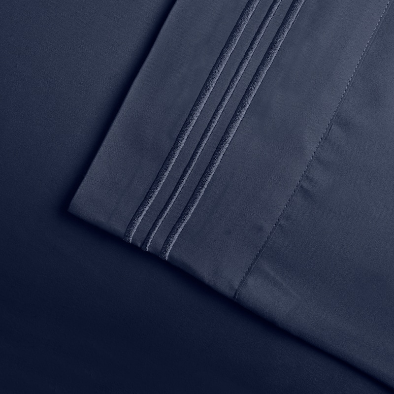 Superior Wrinkle-resistant Embroidered Microfiber Deep Sheet Set