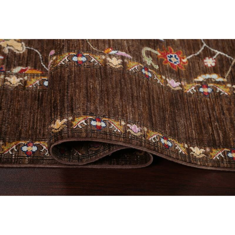 Floral Vegetable Dye Ziegler Oriental Area Rug Wool Handmade Carpet - 5'8" x 7'11"