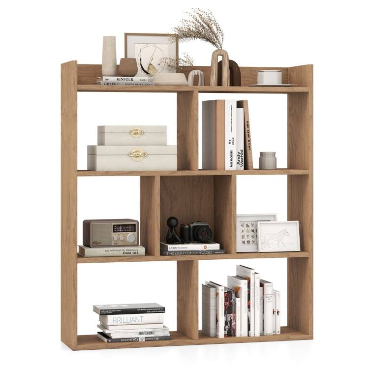 7 Cubes Open-Back Bookshelf with Anti-Toppling Devices - 31.5" x 8" x 35.5" (L x W x H)