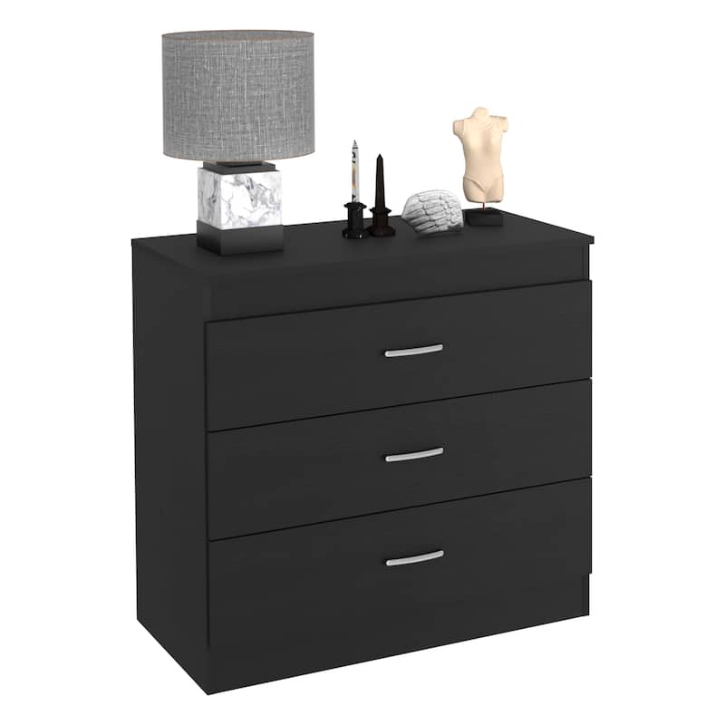 Three Drawer Dresser with Metal Hardware