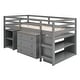 preview thumbnail 40 of 50, Contemporary Low Study Twin Loft Bed with Cabinet and Rolling Portable Desk, Solid Construction & Versatility Galore