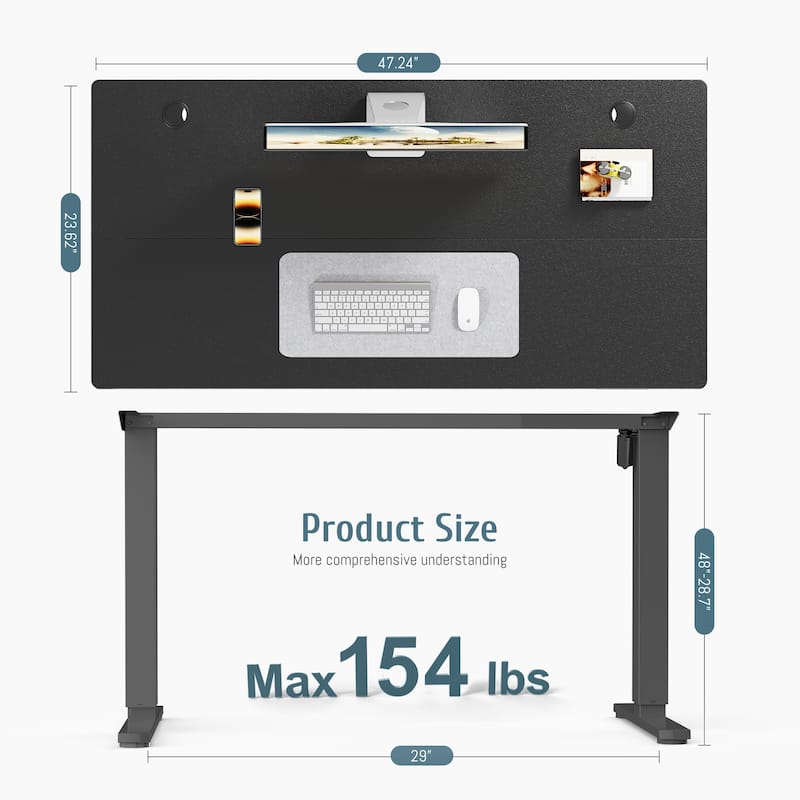 Standing Desk Adjustable Height, Electric Sit Stand up Desk for Home Office, Modern Rising Work Table for Computer,Workstation