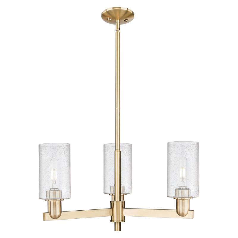Innovations Lighting Endless Possibilities Arcadia - Clymer - 3 Light 26" Stem Hung Chandelier - Champagne Bronze/Seedy