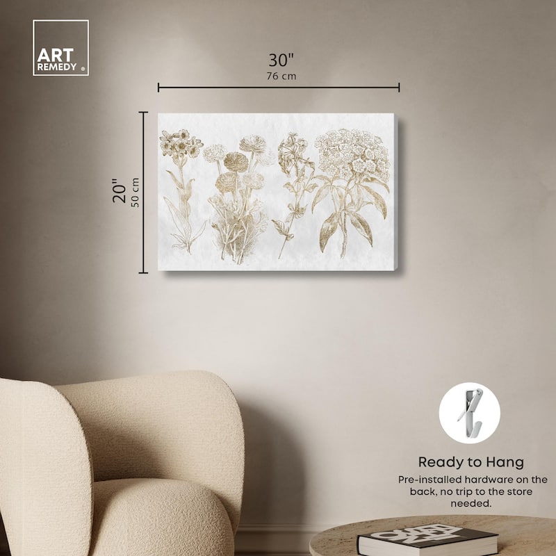 Floral Selection Quad Canvas by Art Remedy, Gallery Wrapped
