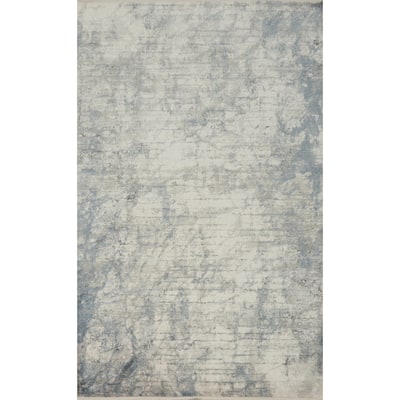 Machine Made Oriental Polyester Carpet Modern Abstract Beige & Ivories Abstract Area Rug - 7' 5'' X 5' 2''