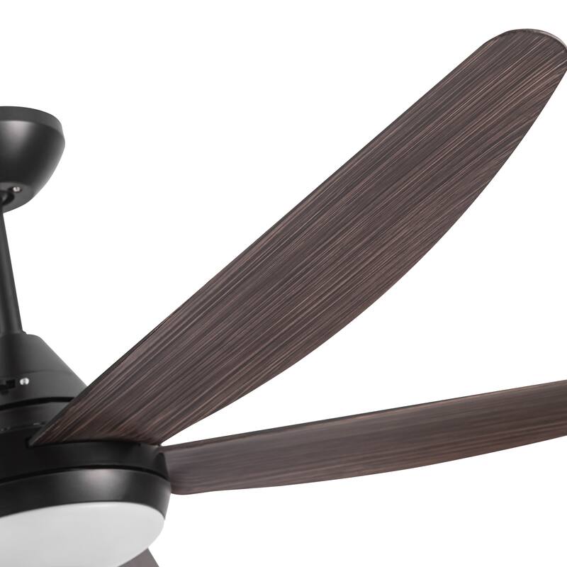56 in. Indoor&Outdoor Integrated LED Natural Brown Ceiling Fan with Light Kit and Remote Control - 56 INCHES