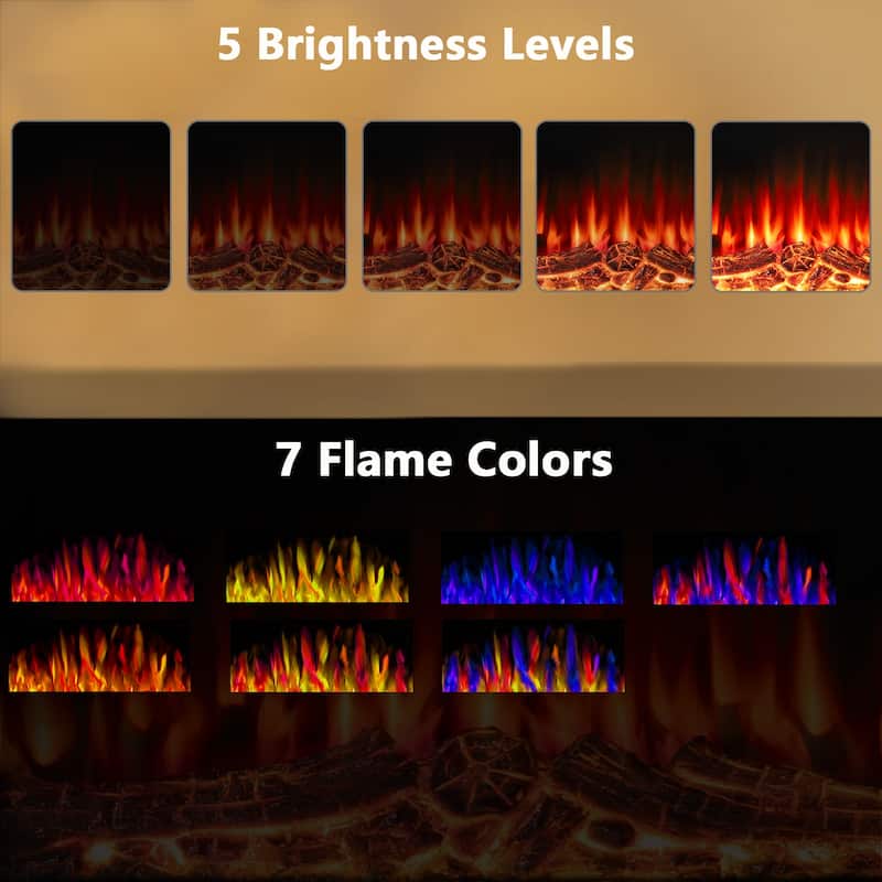 BOSSIN 18/23 inches Electric Fireplace Heater, 750/1500W Electric Fireplace Insert with Overheating Protection