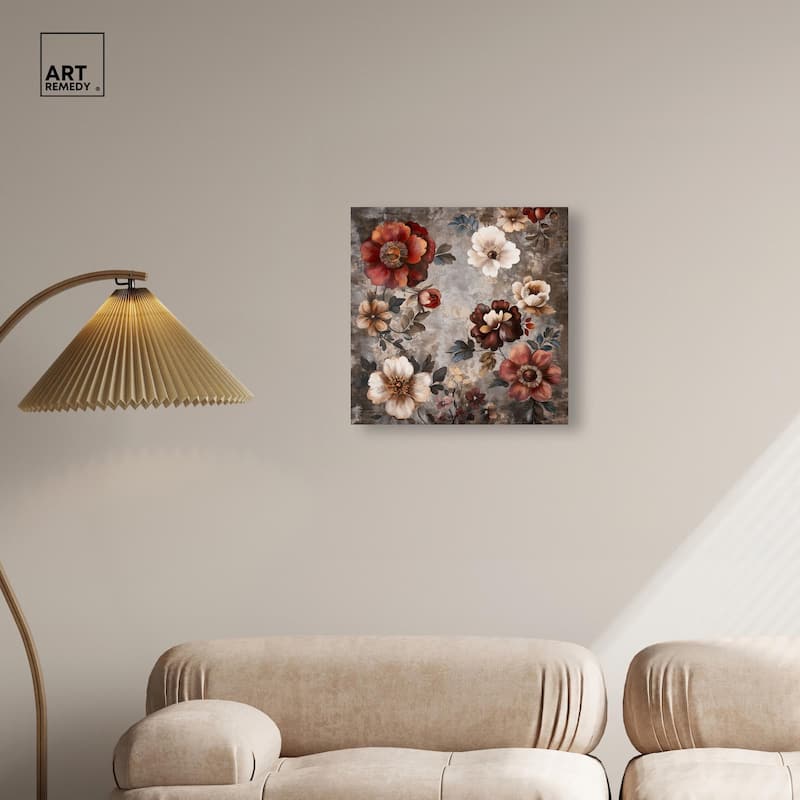 Dusk Dahlias Canvas by Art Remedy, Gallery Wrapped