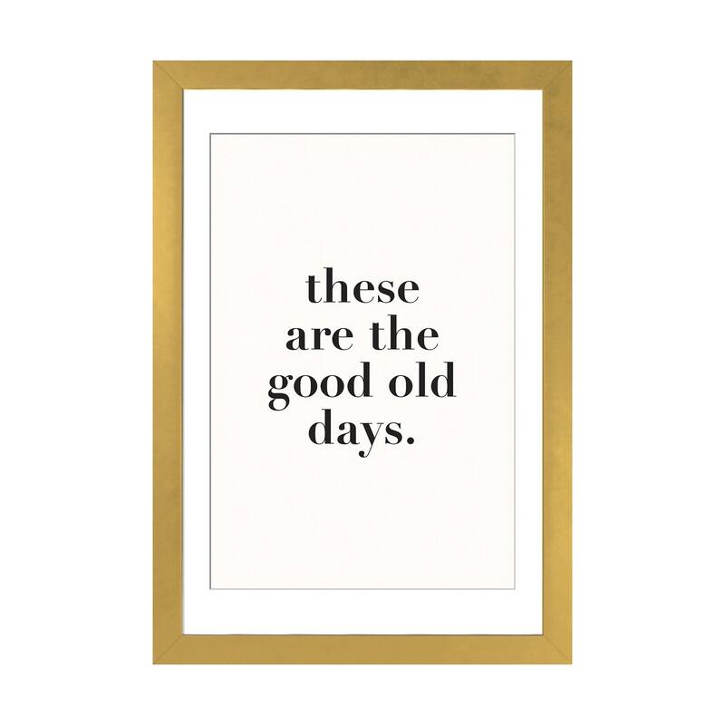 iCanvas "These Are The Good Old Days" by Nicole Basque - Gold - 32x24x1