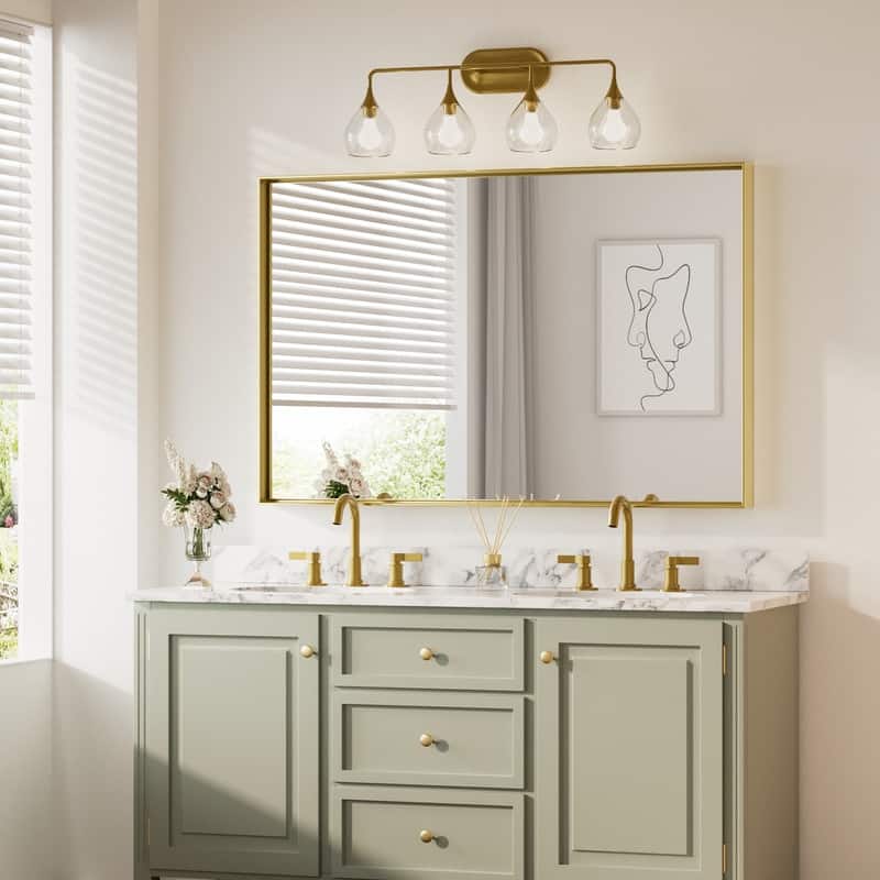 Keonjinn Aluminum Framed Wall Mount Bathroom Vanity Mirror