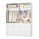 preview thumbnail 78 of 76, Kyrvo Freestanding Closet System with 3 Wooden Drawers ＆ Hanging Rod ＆ Storage Shelf, Modular Walk-in Closet Organizer Wardrobe