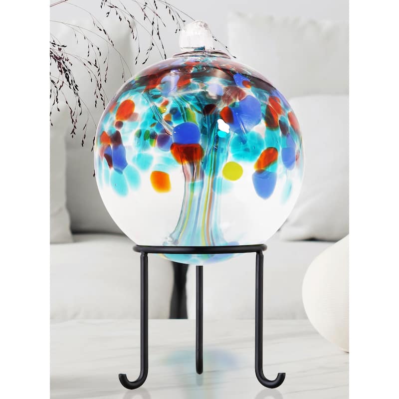Tree of Life - Devotion Hand Blown Art Glass Ornament-6"D - 6 inch