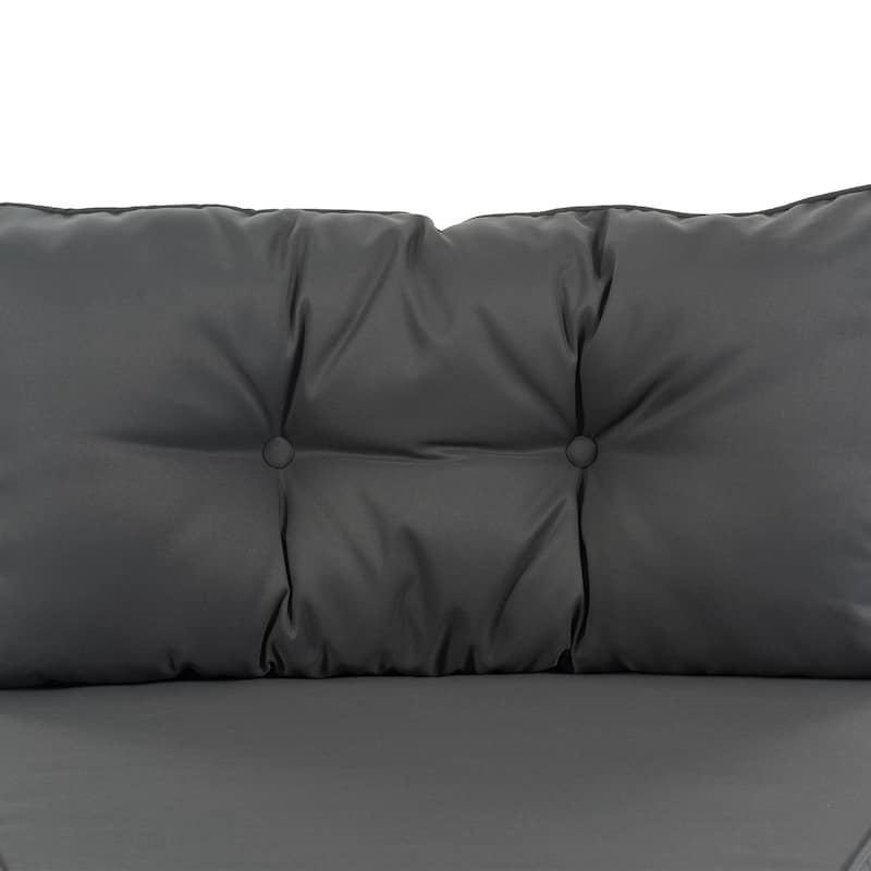 8-Piece Outdoor Patio Wicker Half-Moon Sectional Sofa Set with Rectangular Coffee Table