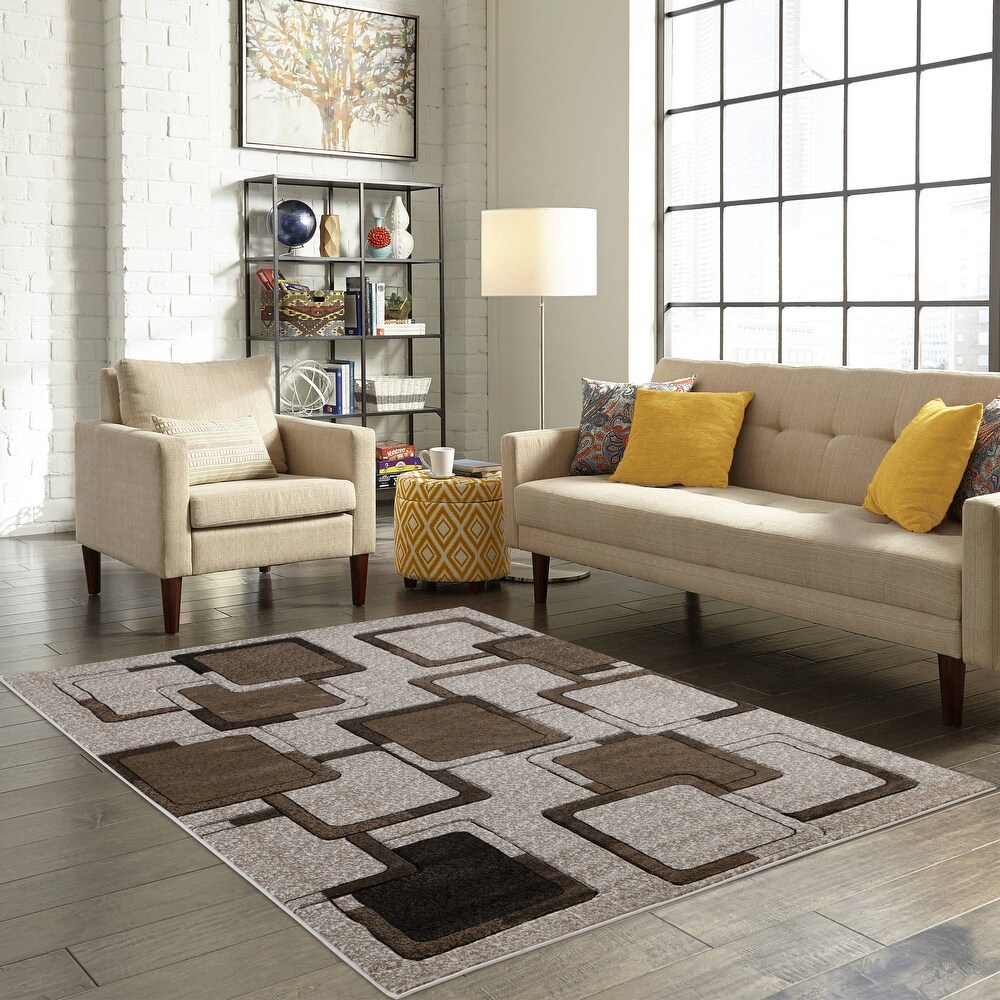 Mda Rugsorelsi Collection Abstract Area Rug Beige Brown 9 X 12 Dailymail