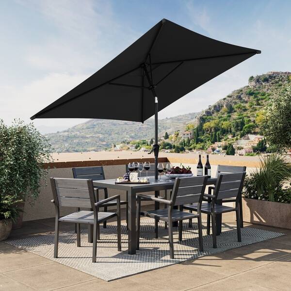 extra large umbrella patio Maison Arts 15ft Patio Umbrella Double-Sided Outdoor Extra Large Crank Lift Umbrella with Solar Led Lights and Base Included Navy Blue