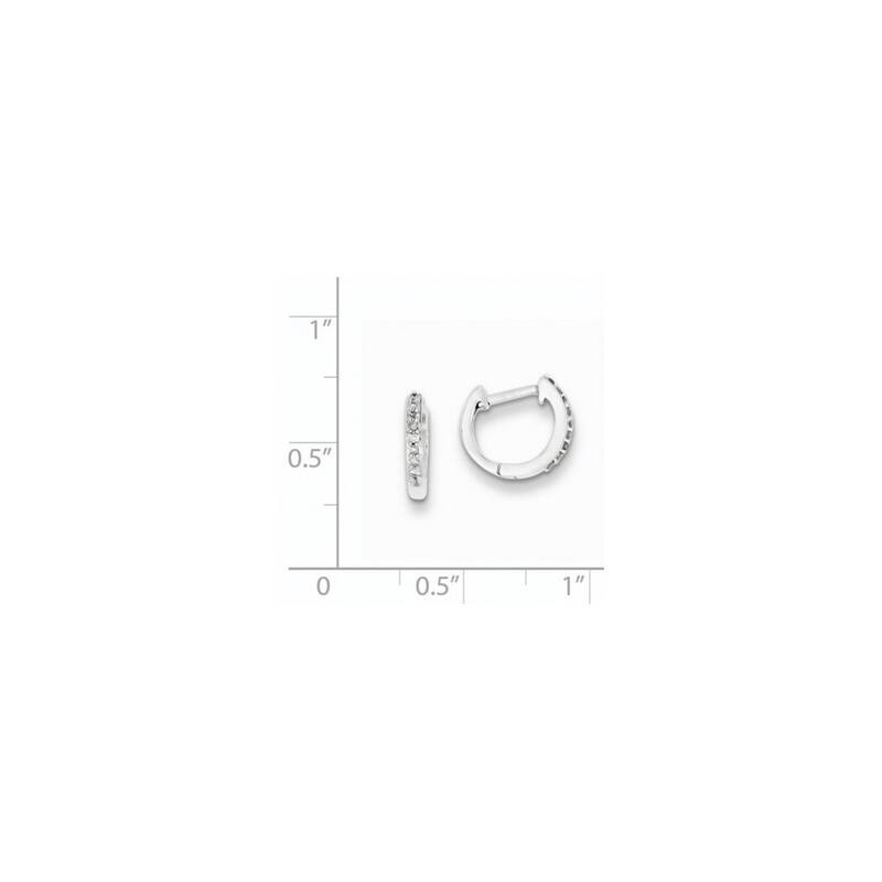 Curata 925 Sterling Silver Polished Hinged hoop Diamond Earrings - 10x2mm Wide 2mm Thick