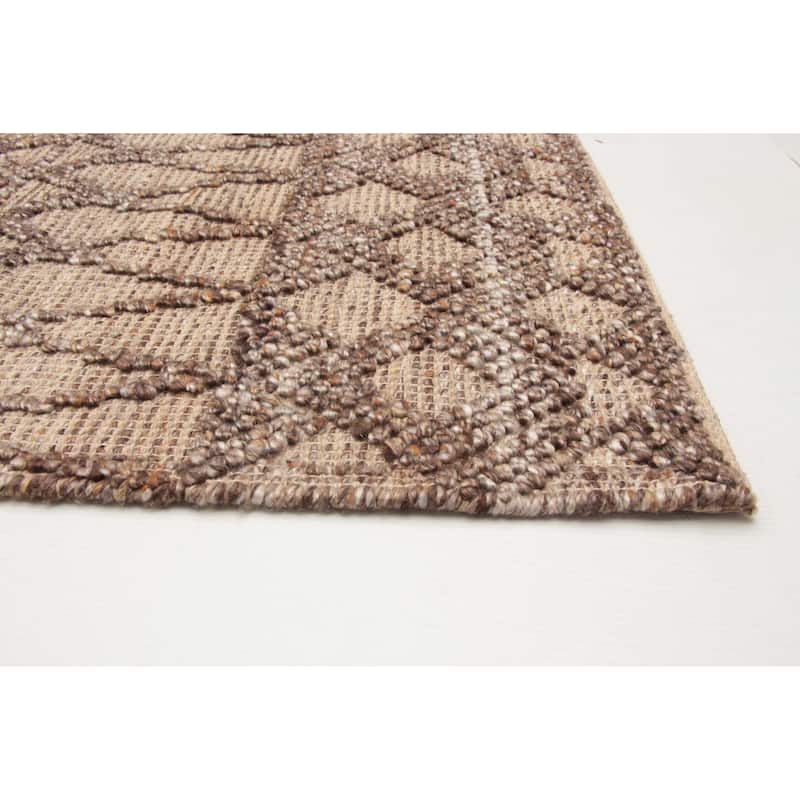 ECARPETGALLERY Braid weave Sienna Brown Wool Rug - 5'2 x 7'5