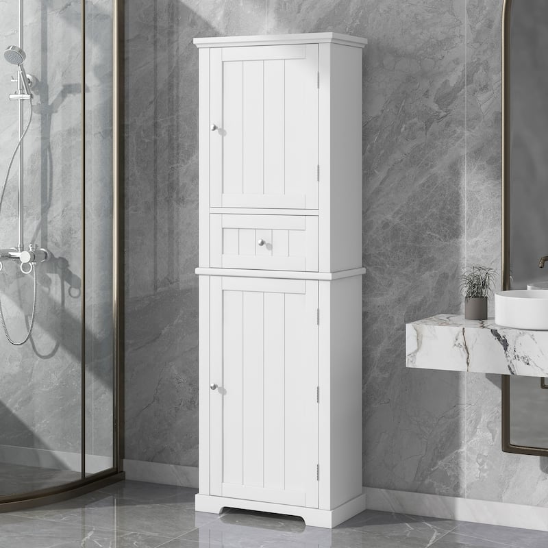 Tall Bathroom Storage Freestanding Storage with Drawer
