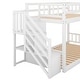 preview thumbnail 7 of 5, Kids Bunk Bed Twin Over Twin, Floor Bunk Bed with Stairs, Low Bunk Bed with Storage(White)