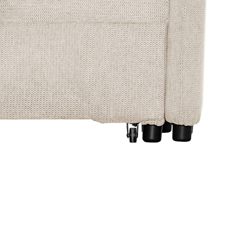 Convertible Single Chair Bed, Sofa Bed with Adjustable Backrest, & USB Port, Sleeper Sofa Daybed with Foldable Panel