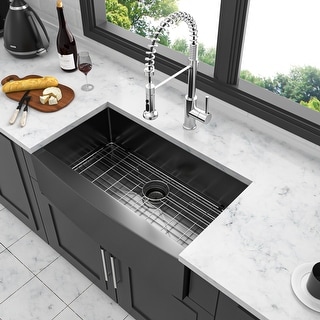36 quot 16 Gauge Stainless Steel Farmhouse Front Apron Single Bowl Kitchen