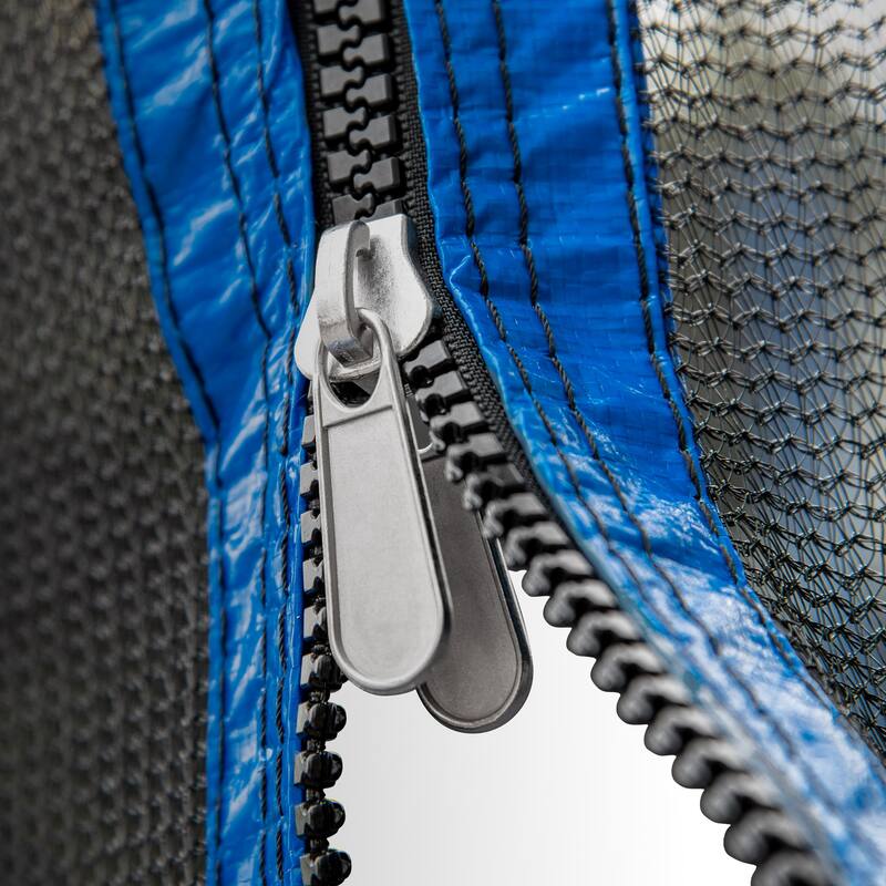 Recreational Trampoline - Basketball Hoop, Safety Enclosure Net, Ladder, Outdoor Use - Blue - 141.7