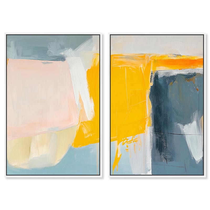 Skyward Radiance II Canvas Set of 2 by Art Remedy - 16" x 24" - White