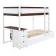 preview thumbnail 17 of 53, Twin-over-Twin Bunk Bed with Twin size Trundle, Storage and Desk,