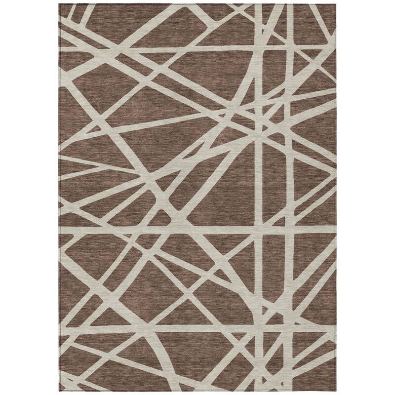 HomeRoots Geometric Transitional Rectangle Outdoor Rug