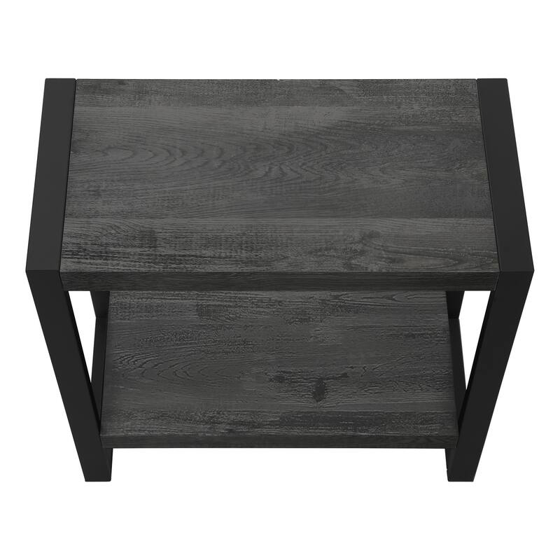HomeRoots 24" Black End Table With Shelf - 23.75 in. x 23.75 in. x 12.00 in.