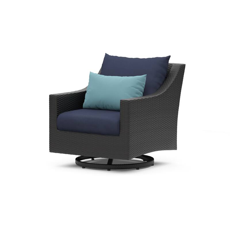 Deco 5 Piece Aluminum Outdoor Patio Motion Club & Ottoman Set