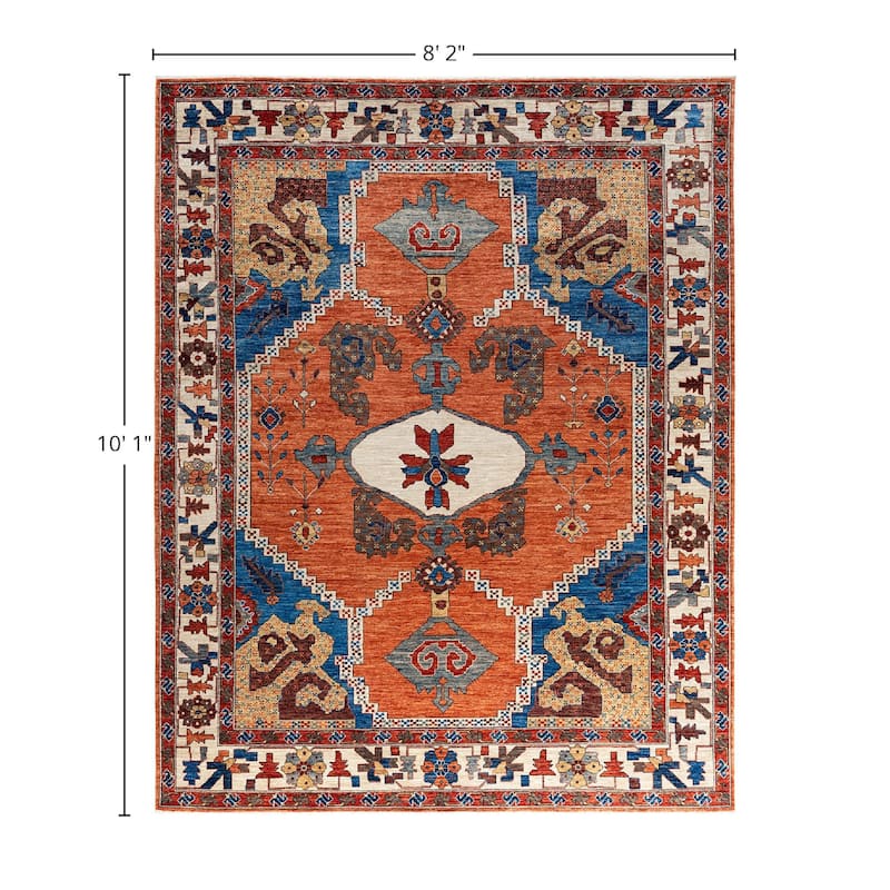 Serapi One-of-a-Kind Hand-Knotted Area Rug - Orange, 8' 2" x 10' 1" - 8' 2" x 10' 1"