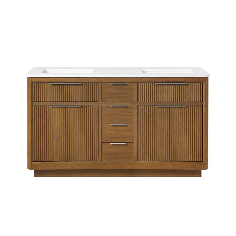 OVE Xander Bathroom Vanity with White Engineered Stone Top