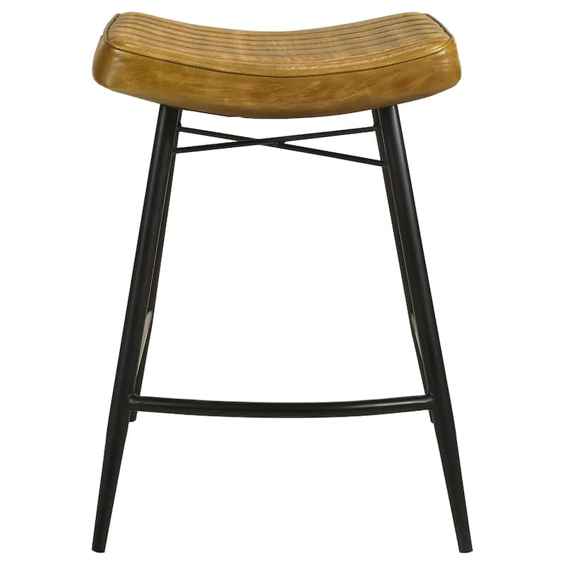 Bayu Leather Upholstered Counter Stool Antique (Set of 2) - 18.00'' x 19.00'' x 25.00''