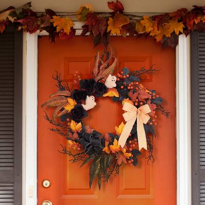 Halloween Artificial Wreath Ghost